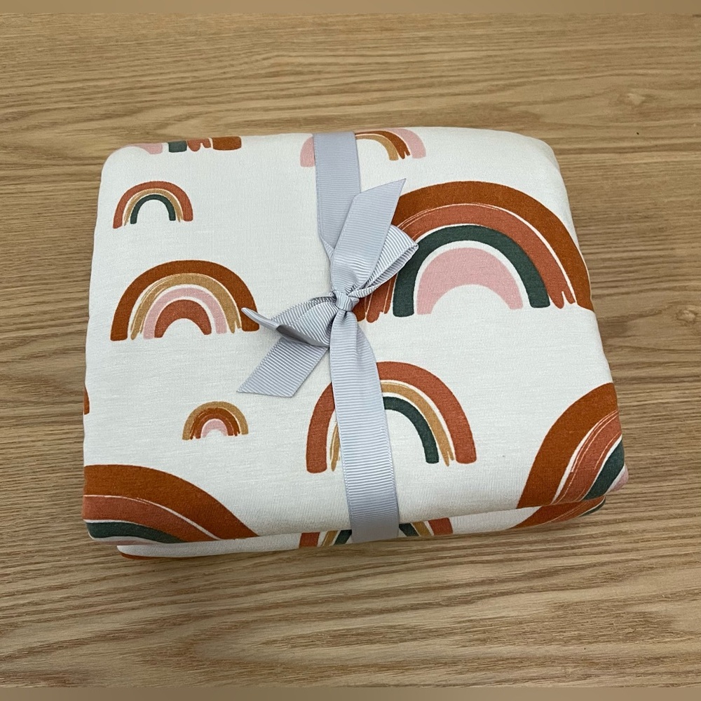 PIPERMOON Modern Rainbow Swaddle Blanket 42” x 54”